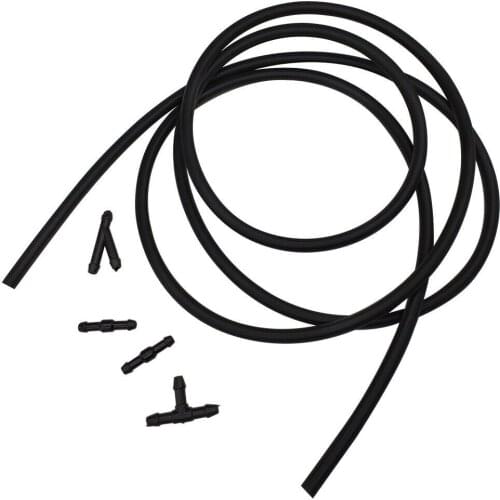 5pcs / set 2M Universal Rubber Car Windshield Washer Nozzles Fluid Hose Water Pipe Connectors