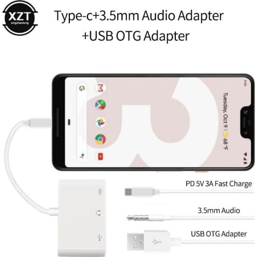 USB Cable Type C to 3.5mm Jack Earphone Audio Adapter PD 5V 3A Type-C Fast Charging USB OTG Cable for Samsung S8 Huawei mate 9