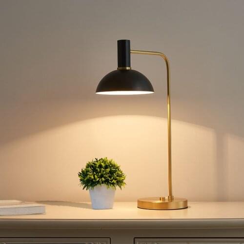 Vintage Table Lamp E27 Nordic Copper Desk Lamp for Bedroom Decoration Bedside Lamp Home Office Black Table Lamps Night Lights