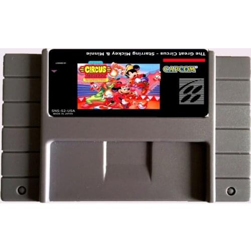 High Quality 16 Bit The Great Circus - Starring Mickey & Minnie NTSC Big Gray Game Card For USA Version Game Player