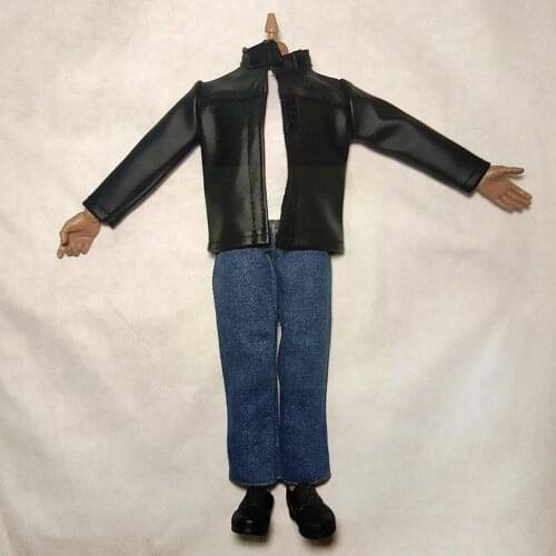 Female Casual Leather Jacket Vest 1:6 Scale Jeans Clothes Figures Girl Body For 12inch Suit Accessory Action F6Q2