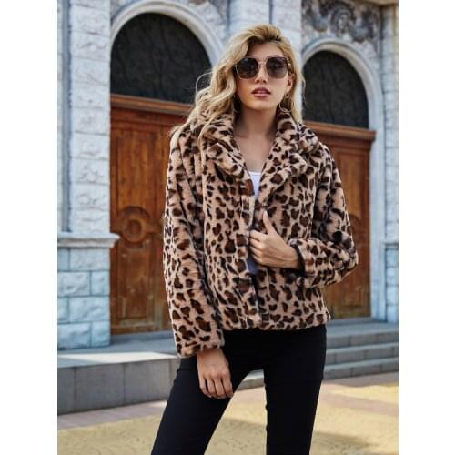 Casual Leopard Jackets Women 2021 Autumn Winter Long Sleeve Thick Fur Coats Loose Jacket Fashion Zebra Coats Outerwars