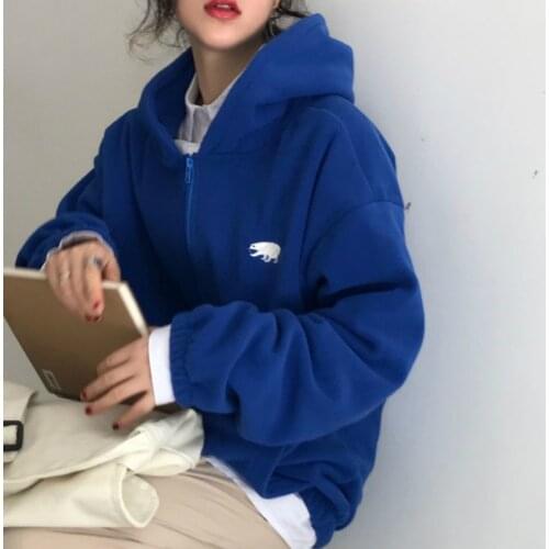 Women Winter Jackets and Fleece Coats Hooded Zipper Pockets cardigan Casual Plus Size Oversized Chaqueta Mujer Veste Femme