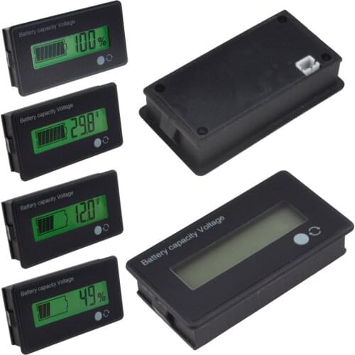 LCD Acid Lead Lithium Battery Capacity Indicator Digital Voltmeter Voltage Tester For 12V 24V 36V 48V 60V 72V 84V Car Battery