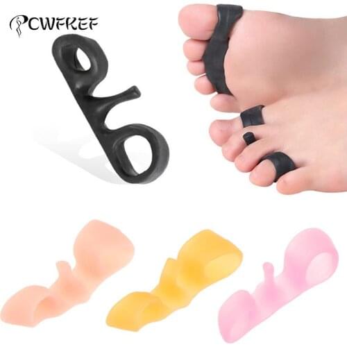 1Pair Silicone Gel Foot Fingers Two Hole Toe Separator Bunion Corrector Snail
