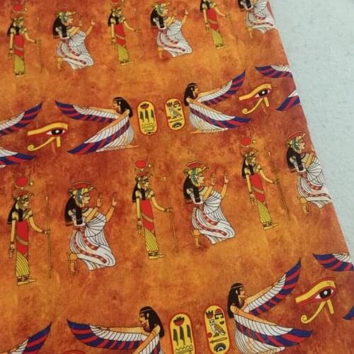 100% Cottton ViaPhil Brand Ancient Egypt Human Cotton Fabric DIY sewing Clothing Tissue Telas 50x105cm Cloth Dress Decor