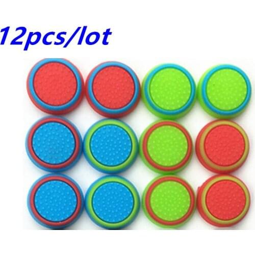 12pcs/lot Silicone colorful Cap Thumb Stick Joystick Grip For Sony PS4 PS3 Xbox 360 Xbox one Controller Grips Game Accessory
