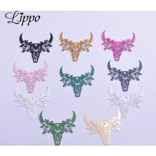 30pcs AB6215 28*29mm Cattle Skull Charms OX Horns Pendant Bull Charm Earring Hanging Jewelry Decoration
