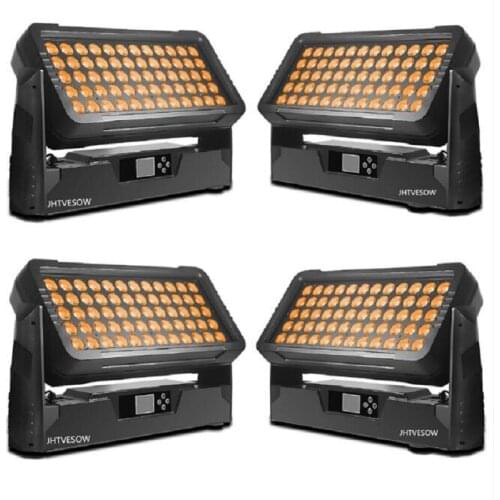 4pcs/lot 60x12w rgbw city color dmx rgbw 4in1 waterproof wall washer ip65 city color led outdoor building projector light washer