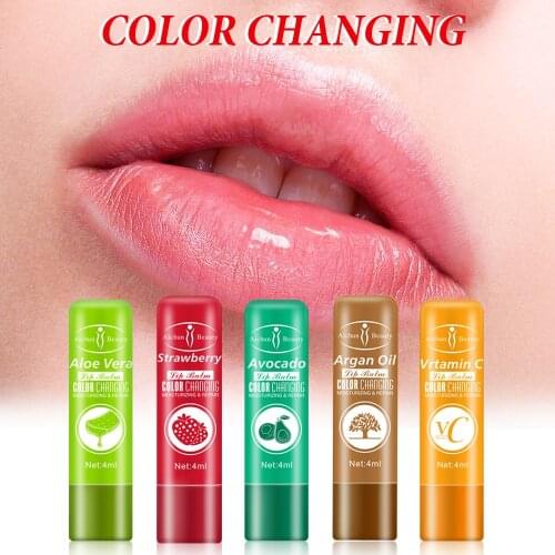 5Pcs Lip Gross Enhancer Strawberry Avocado Vrtamin C Natural Plant Organic Sphere Lipstick Embellish Lip Balm,Chapstick