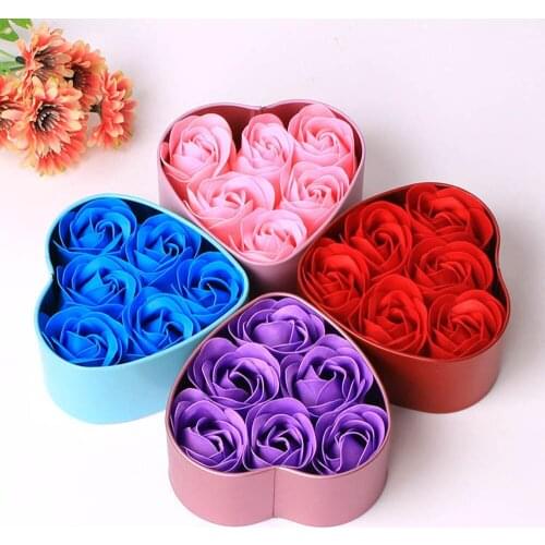6pcs Heart Scented Bath Body Petal Rose Flower Soap Wedding Decoration Anniversary Decor Gift Best #25