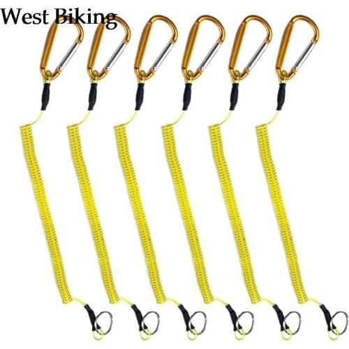 6pcs Fishing Coiled Lanyard Heavy Duty Safety Boating Rope Retractable Wire Fishing Tools Lanyards