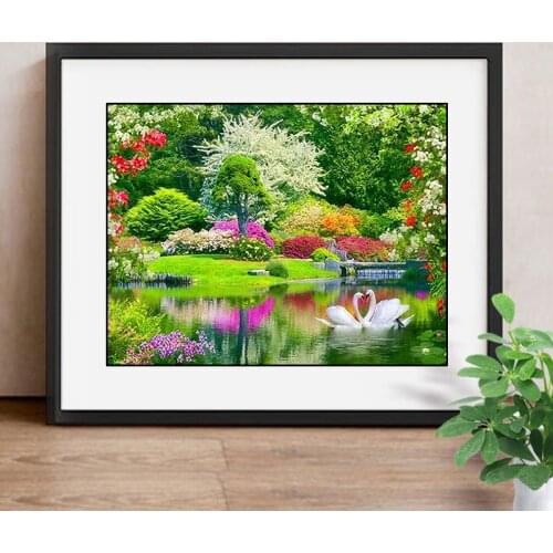 Diamond Painting Cross Stitch Landscape Full Square Crystal Diamond Embroidery Picture Rhinestones Mosaic Home Decor DIY
