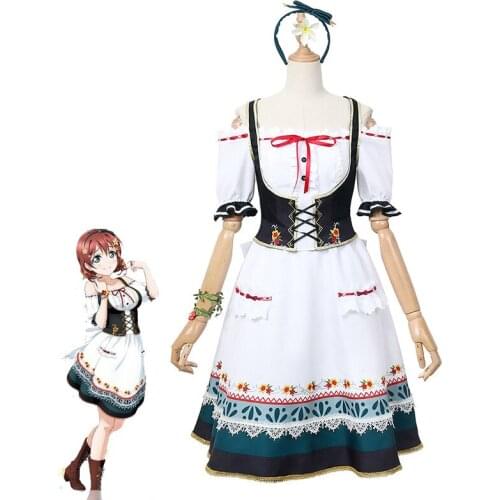 Anime Love Live! Nijigasaki High School Idol Club Emma Verde Cosplay Costumes Women Maid Dress Halloween Uniforms Custom Made