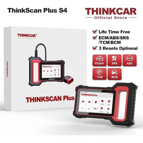 THINKCAR Thinkscan Plus S4 OBD2 Automotive Scanner Professional ABS SRS 3 Resets 5 Systems Coder Reader OBD Car Diagnostic Tools