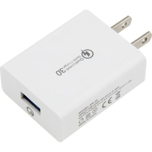 Quick Charge 3.0 USB Charger QC3.0 Fast Charging US Travel Wall Adapter for iPhone Samsung Xiaomi mi9 Huawei Mobile Phone 100pcs