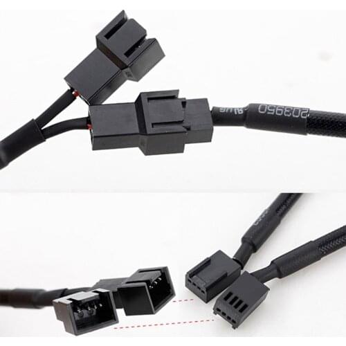 CB-Y4P 4Pin PWM Y Splitter Fan Cable 1x4pin to 2x4pin Expansion Cable Adapter LX9B