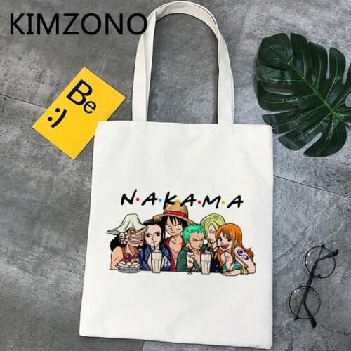 One Piece shopping bag bolso recycle bag canvas shopper grocery eco bag fabric woven foldable shoping sac toile