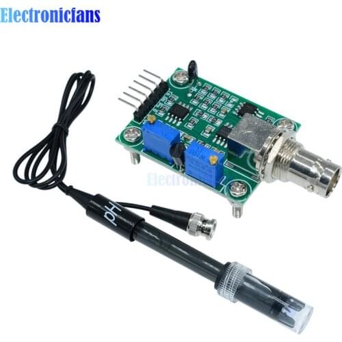 Liquid PH Value Detection detect Sensor Module Monitoring Control Board For Arduino BNC Electrode Probe Controller