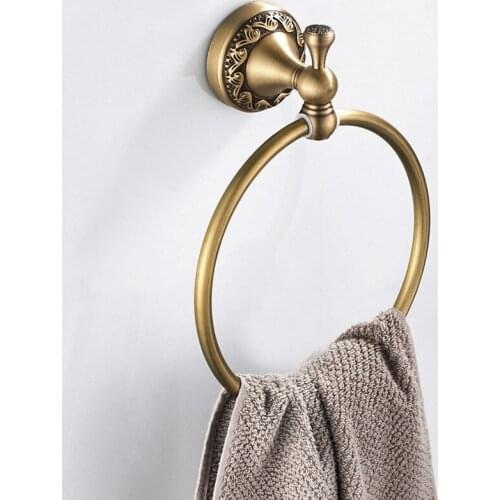 Antique Brass Wall Mounted Towel Ring Bath Towel Holder Bathroom Accessories Bath Hardware ZD1717