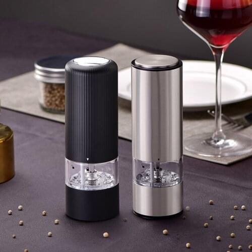 Electric Salt and Pepper Grinder ABS Automatic Pepper Mill Kitchen Accessories Tools Adjustable Spice Grain Mills Grinding Tools