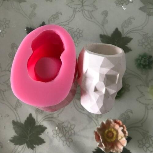 Stone Plant Face Skull Molds DIY Resin Craft Pen Holder Clay Pot Silicone Concrete Mould Decorating Candlestick Making