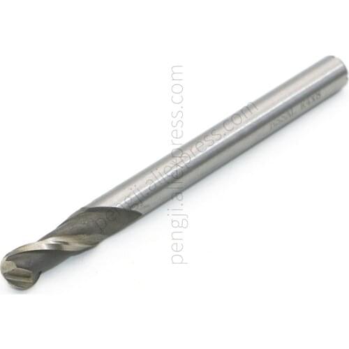 Radius 4mm CNC Milling Cutter Center Cutting HSS Ball Nose End mill 2 Flutes , 8mm Shank Dia 8mm Cutting Dia 95mm Long
