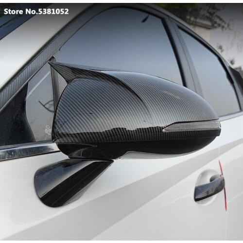ABS Chrome Rearview Mirrors Cover Trim for Hyundai Sonata DN8 2021 2020 Accessories Carbon Fiber Protection Sticker
