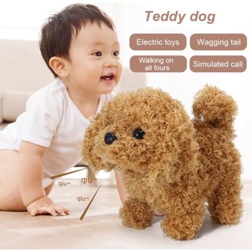 Electric Plush Toy Simulation Teddy Dog Moving Plush Stuffed Dog Realistic Kids Kawaii Puppy Pet Plush Animal Stuffed Plush Toy