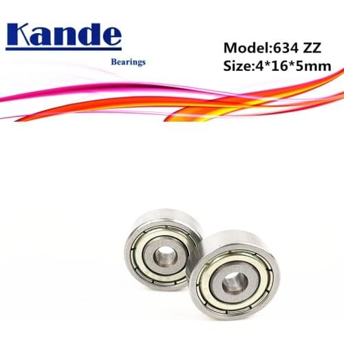 Kande Bearing 634ZZ ABEC-1 634 ZZ / ABEC-3 634ZZ /ABEC-5 634ZZ Miniature Deep Groove Ball Bearing 4x16x5mm 634-2Z 634