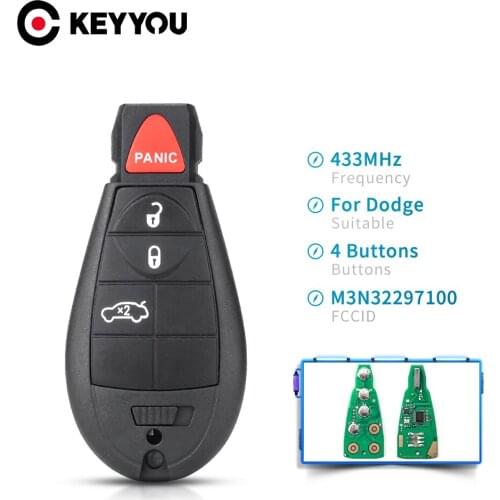 KEYYOU For Dodge Dart 2012-2016 433mhz ID46 Chip For Dodge Keys 5 Buttons M3N32297100 Smart Remote Car Key