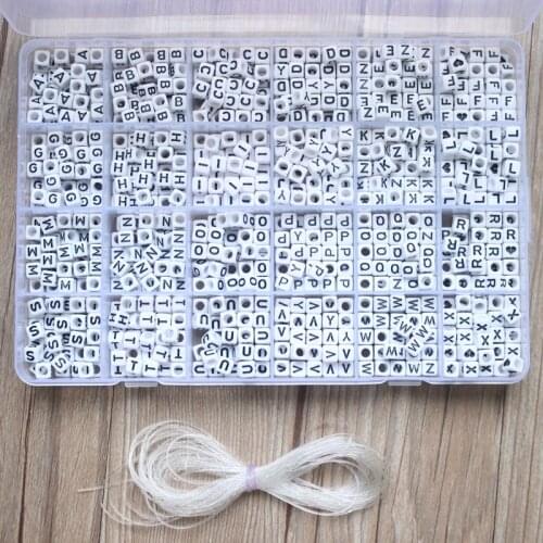 1200pcs Square Acrylic Letter Beads for diy jewelry making bracelet necklace Plastic Alphabet Spacer Beads wholesale