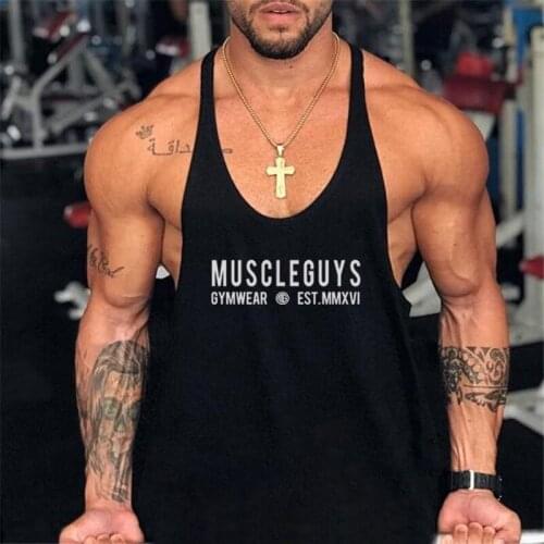 Summer Gyms Vest Men Fitness Bodybuilding Stringer Tank Tops Fashion Mens Gym Clothing Loose Y Back Sleeveless Shirts