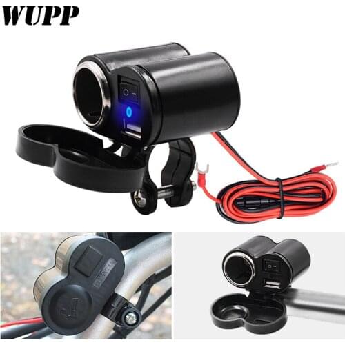 Motorcycle modified parts waterproof USB2.1 mobile phone charger cigarette lighter holder GPS car charger power supply 12v