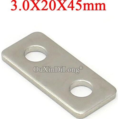 NEW 50PCS 3.0X20X45mm Thicken 304 Stainless Steel Flat Furniture Reinforced Corner Braces Board Frame Shelves Support Brackets