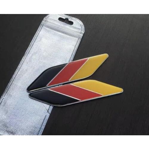 Pair Germany Flag Auto Fender Side Emblem Skirts Badge Decal Sticker Car Accessories