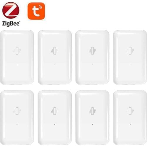 1-10pcs Tuya Zigbee Smart Vibration Sensor Mobile Phone Remote Alarm Anti-theft Vibration Alarm Home Smart Security System Kits