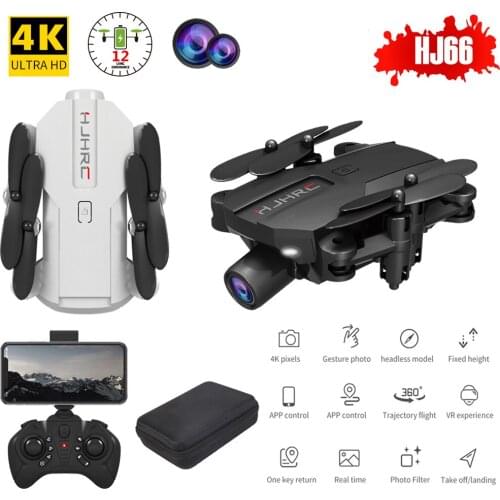 KaKBeir HJ66 Mini RC Drone With 4k Cam HD Wifi Fpv Wide Angle Foldable Quadcopter Model Professional Dron Toys For Boys 10 Years