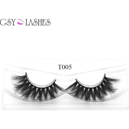 GSY Real Mink Eyelashes 3D 100% Siberian Mink Lashes, Natural Look False Eyelashes, Soft Long Reusable Crisscross Lashes,(T05)