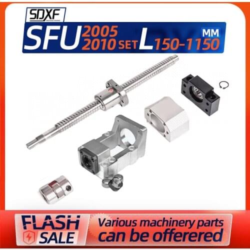 Ball screw servo stepper motor all-in-one seat set Round hole nut 2005/2010 Linear guide sliding table module Various lengths