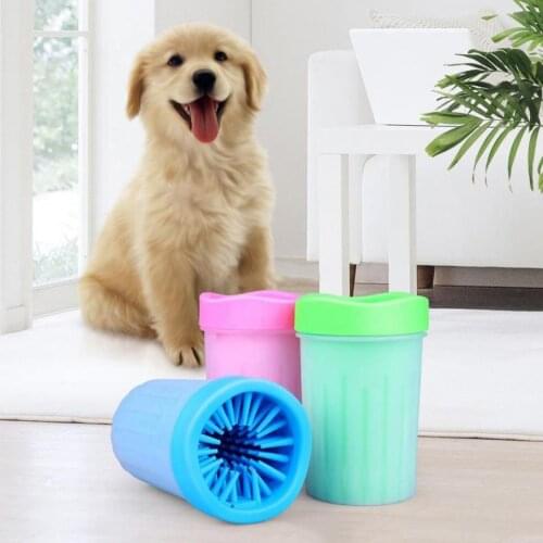 Silicone Gel Brushed Cat Dog Paw Foot Washing Cleaning Bucket (Small) - Pet Foot Washer Cup Paw Clean Brush