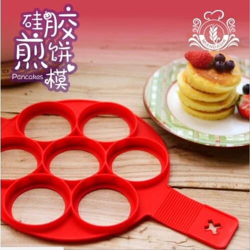 Silicone Mold Pancake Nonstick Baking Tools Round 7 Hole Silicone Omelette Nonstick Pancake Pastry Mat Baking Accessories