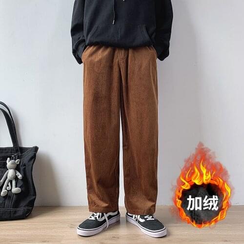 Corduroy casual pants Outdoor thickening Plush large size straight pants sport joggers trousers Hot Sale