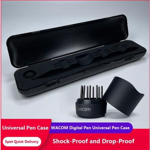 Universal Pen Case+Holer for Graphics Tablet Wacom Intuos LP-171-0K/LP-180-0K/R9JB/Ctl4100, Digital Drawing Pencil Storage Box