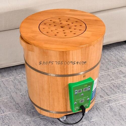 Foot bath wooden barrel heating constant temperature barrel wood over calf household foot bath solid wood basin deep fumigation