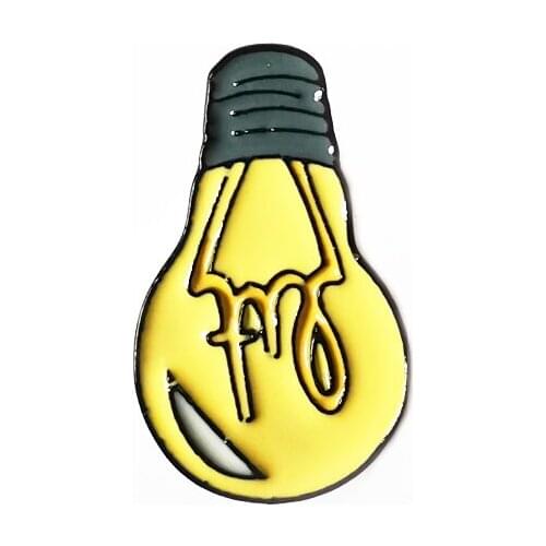 Vintage Enamel Brooches Beautiful Yellow Light Bulb Metal Pins For Backpacks Clothes Shirt Badges Jewelry Gifts