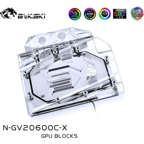Bykski Water Block use for GIGABYTE RTX2060 Mini ITX OC 6G (GV-N2060IXOC-6GD) /Full Cover Copper Radiator Block / RGB to AURA
