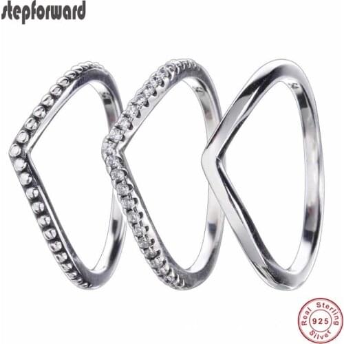 High Quality New Arrival Popular Simple 925 Real Silver Shimmering Wish Ring
