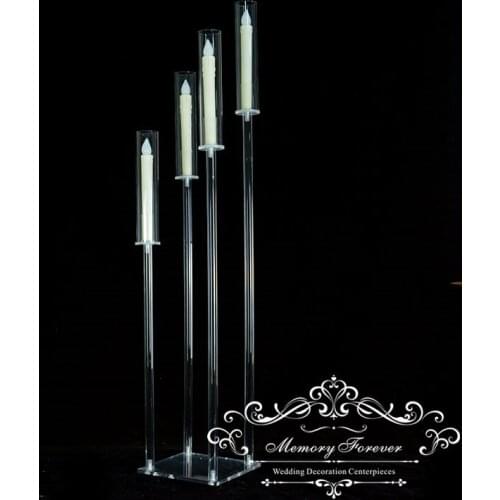 10PCS 2019 New Wedding Crystal Candelabra Clear Acrylic Candle Holders Event Party Centerpiece Decoration Candlesticks