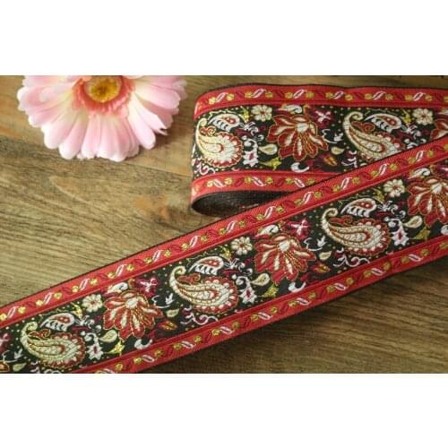 10yards/lot wide 7cm Woven Jacquard Ribbon paisley design for curtain and clothing accessory LS-2538